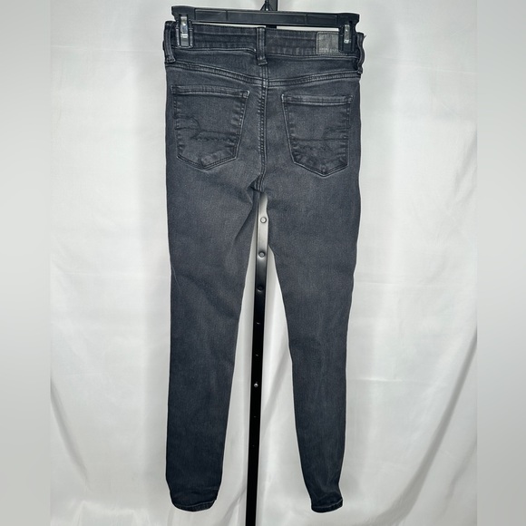 🦅 American Eagle Next Level Stretch Ripped Jeggings Size 0 Regular - Picture 2 of 5